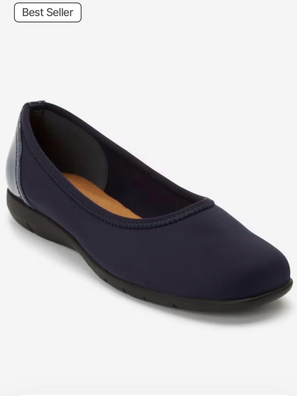 Comfortview Navy Stretch Slip-On Ballet Flat Size 9 Wide